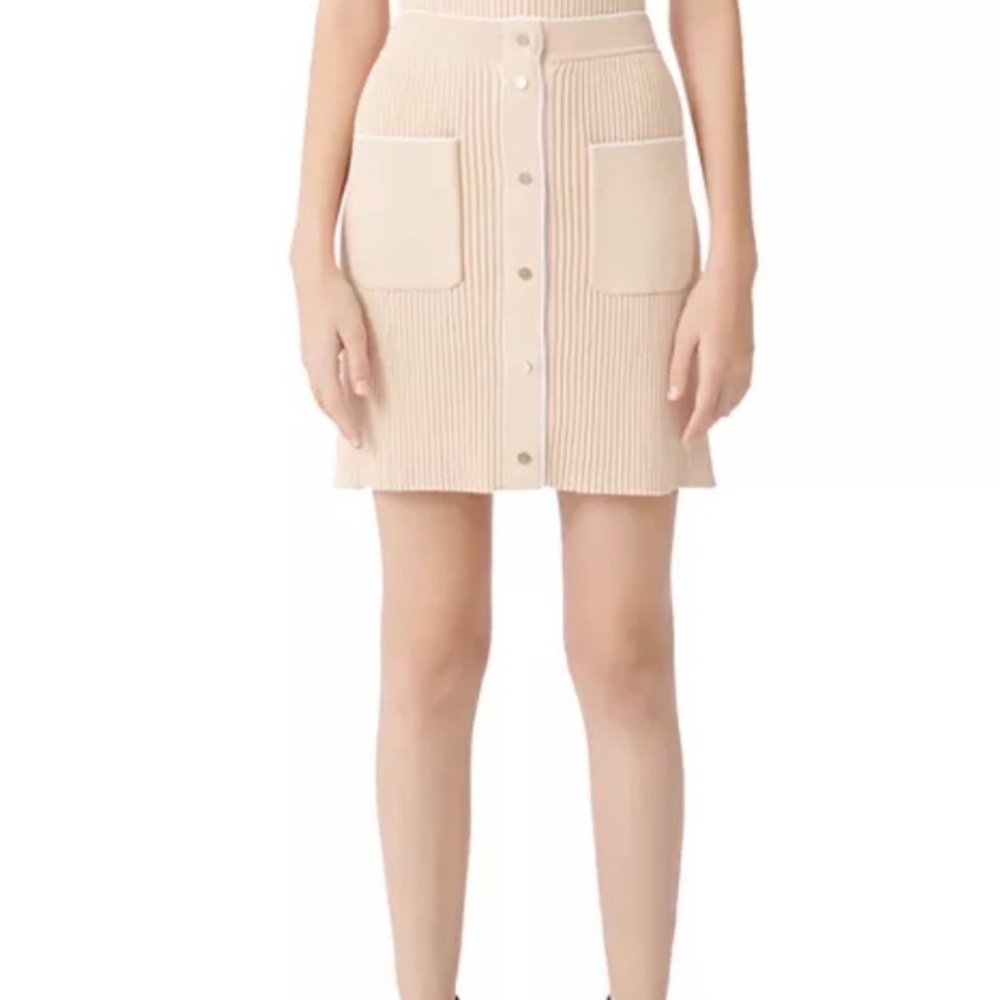 NWOT Maje Skirt | Maje Cream Knit Mini Skirt (Size: US 8)